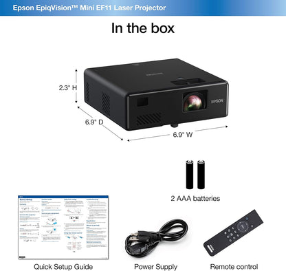 Epson V11HA23020-N EpiqVision Mini EF11 Projector (Renewed)