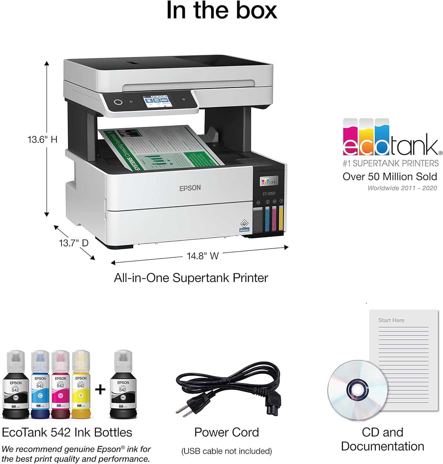 Epson EcoTank Pro ET-5150 Wireless Color Supertank Printer