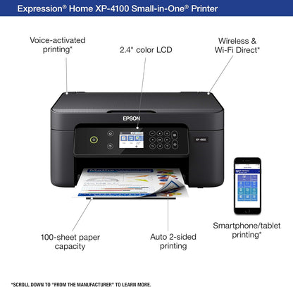 Epson XP-4100 Wireless Color Printer Scanner Copier