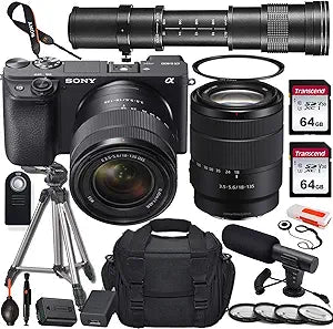 Sony Alpha 6400 a6400 Mirrorless Camera Lens Bundle Renewed