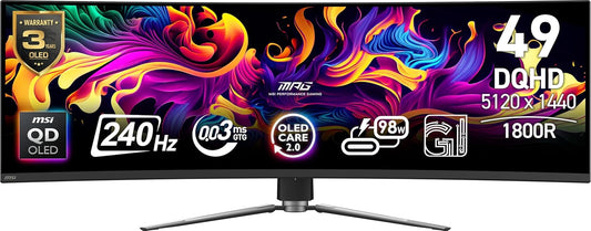 MSI MPG 491CQPX QD-OLED - 49" DQHD 240Hz Gaming Monitor