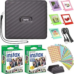 Fujifilm Instax Link Wide Smartphone Printer Film Bundle