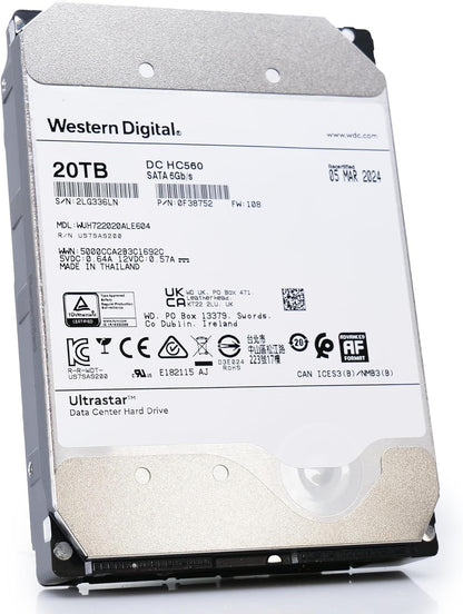 Western Digital WD Ultrastar DC HC560 20TB SATA HDD (Renewed)