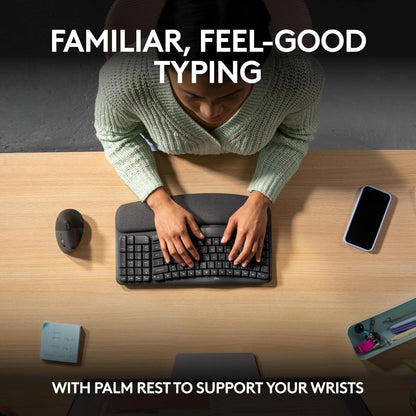 Logitech Wave Keys Ergonomic Keyboard & Lift Mouse Bundle