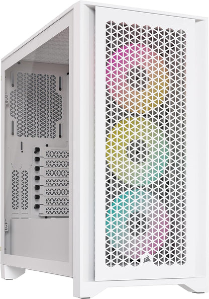 Corsair iCUE 4000D RGB Airflow: White Mid-Tower Case, 3x AF120 RGB Fans