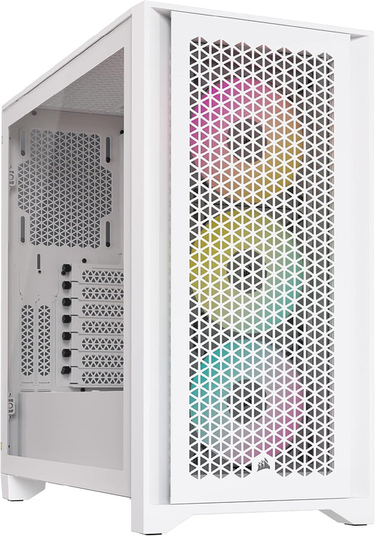 Corsair iCUE 4000D RGB Airflow: White Mid-Tower Case, 3x AF120 RGB Fans