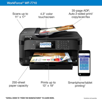 Epson C11CG36201-N Workforce WF-7710 Wide-Format Printer (Renewed)