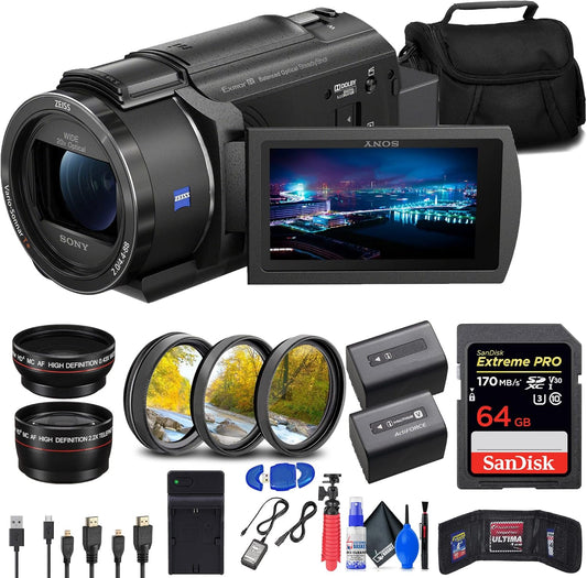 Sony FDR-AX43 4K Camcorder Bundle (Renewed)