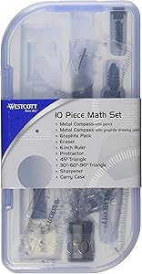 Westcott 15420 10-Piece Math Set School Supplies