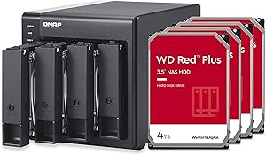 QNAP TR-004-44W-US 4-Bay DAS 12TB WD Red Plus HDD Bundle