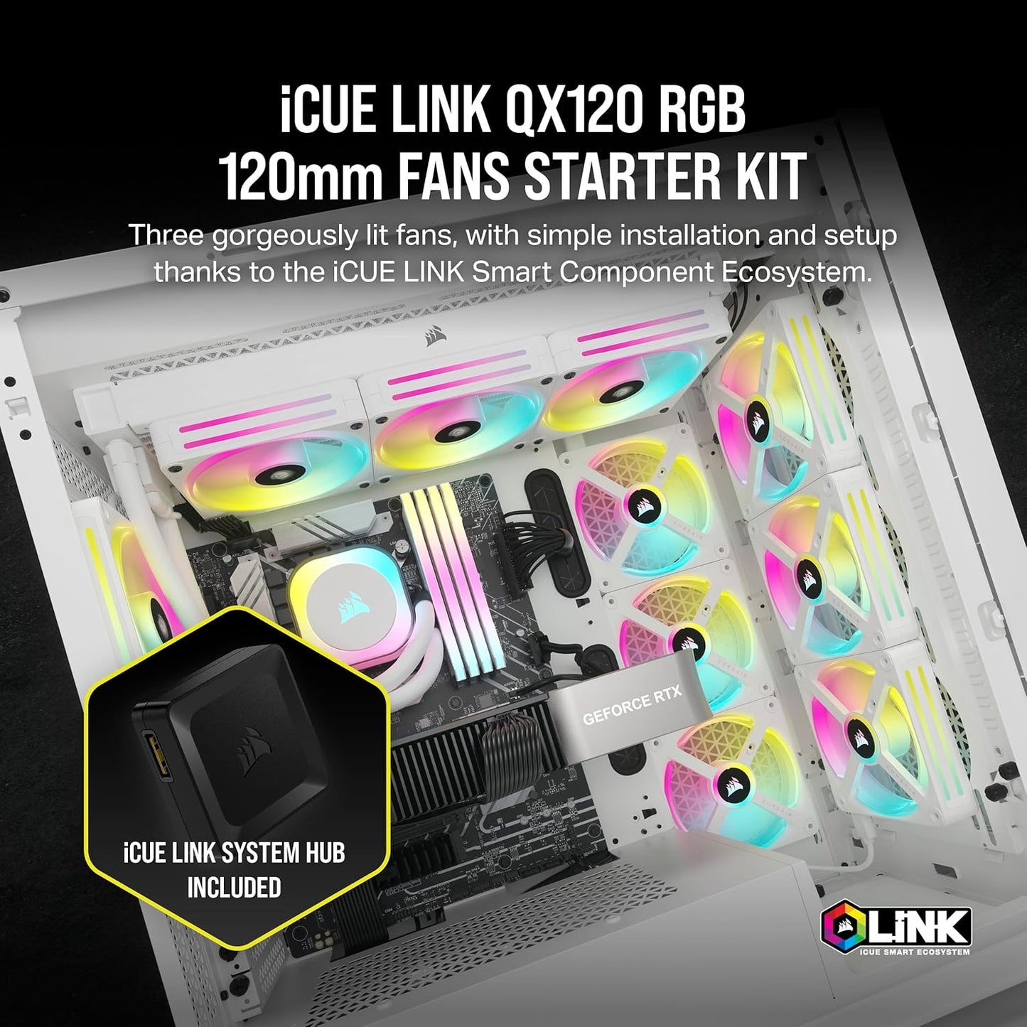 Corsair CO-9051006-WW iCUE LINK QX120 RGB Fan Starter Kit
