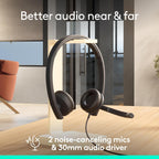 Logitech H570e USB Headset Microphone Teams Certified