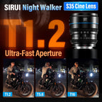 Sirui MS16L-B 16mm T1.2 Cine Lens - L Mount - Night Walker Series