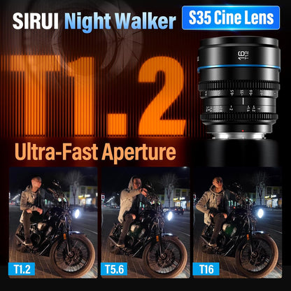Sirui MS16L-B 16mm T1.2 Cine Lens - L Mount - Night Walker Series