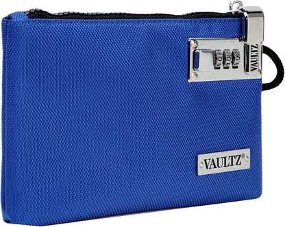Vaultz Locking Money Bag 5x8 Inch - Blue