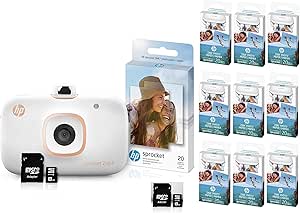 HP Sprocket 2-in-1 Printer Bundle - 200 Zink Paper, MicroSD