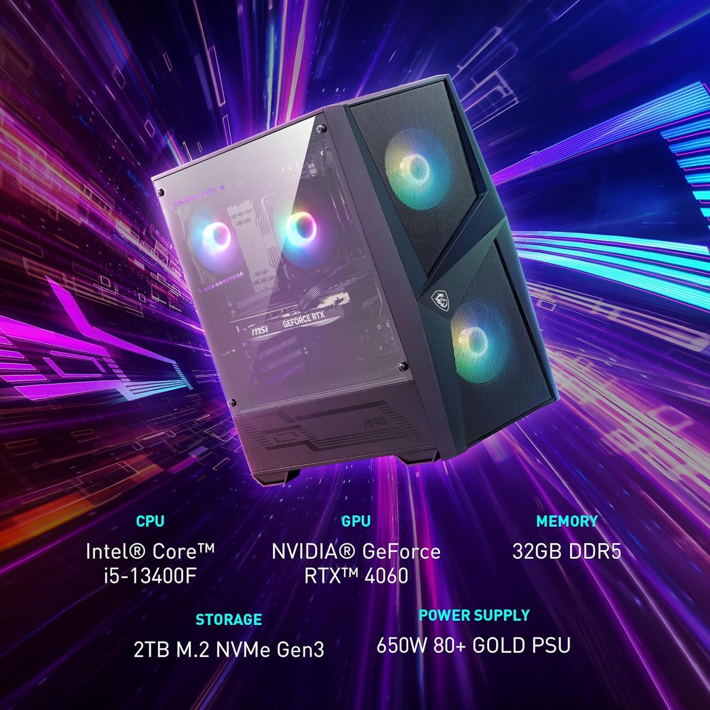 MSI Core i5 Codex R: RTX 4060 Gaming Desktop PC