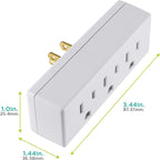 Philips SPS1630W/37 3-Outlet Grounded Wall Tap 2-Pack