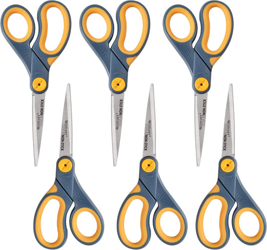 Westcott ‎17597 Non-Stick Titanium Scissors 8-Inch 6-Pack