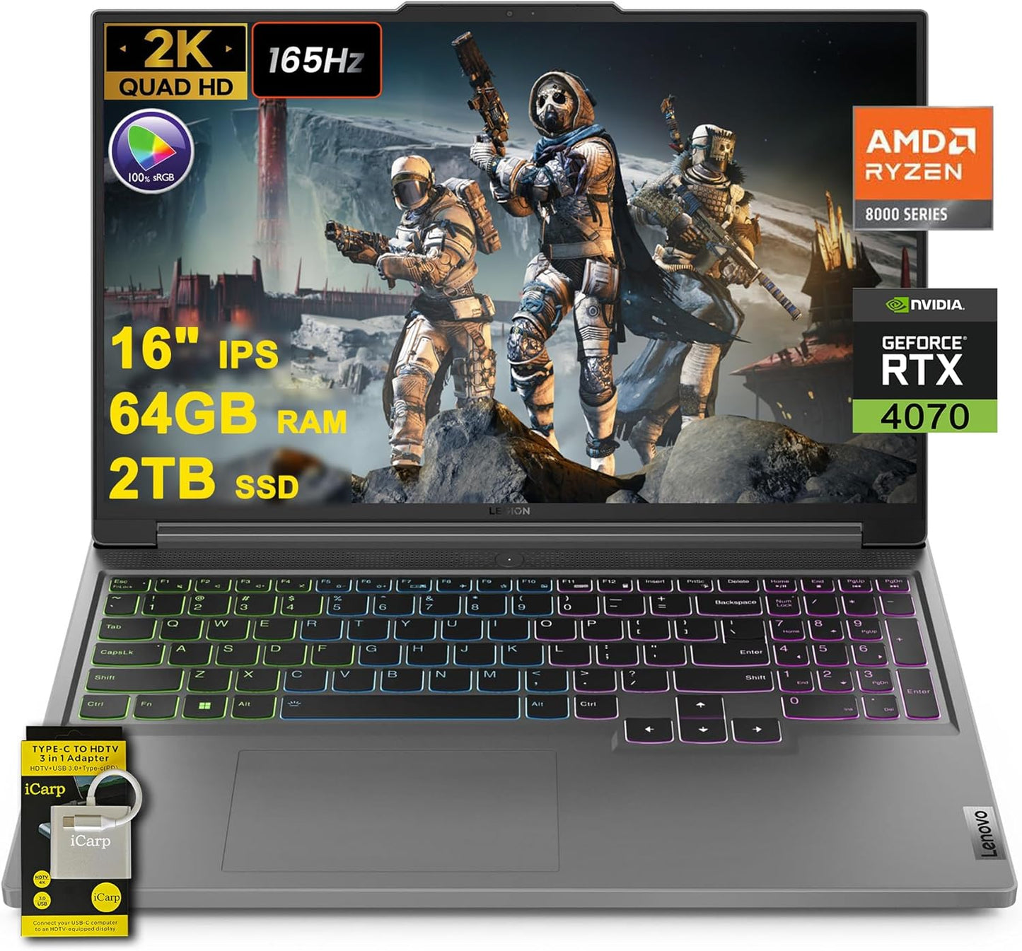 Lenovo Legion Slim 5 Gaming Laptop w/ RTX 4070 and 64GB RAM