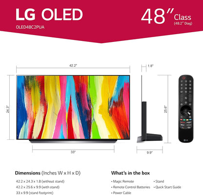 LG CRT2LGOLED48C2PUA 48" OLED 4K Smart TV, Renewed