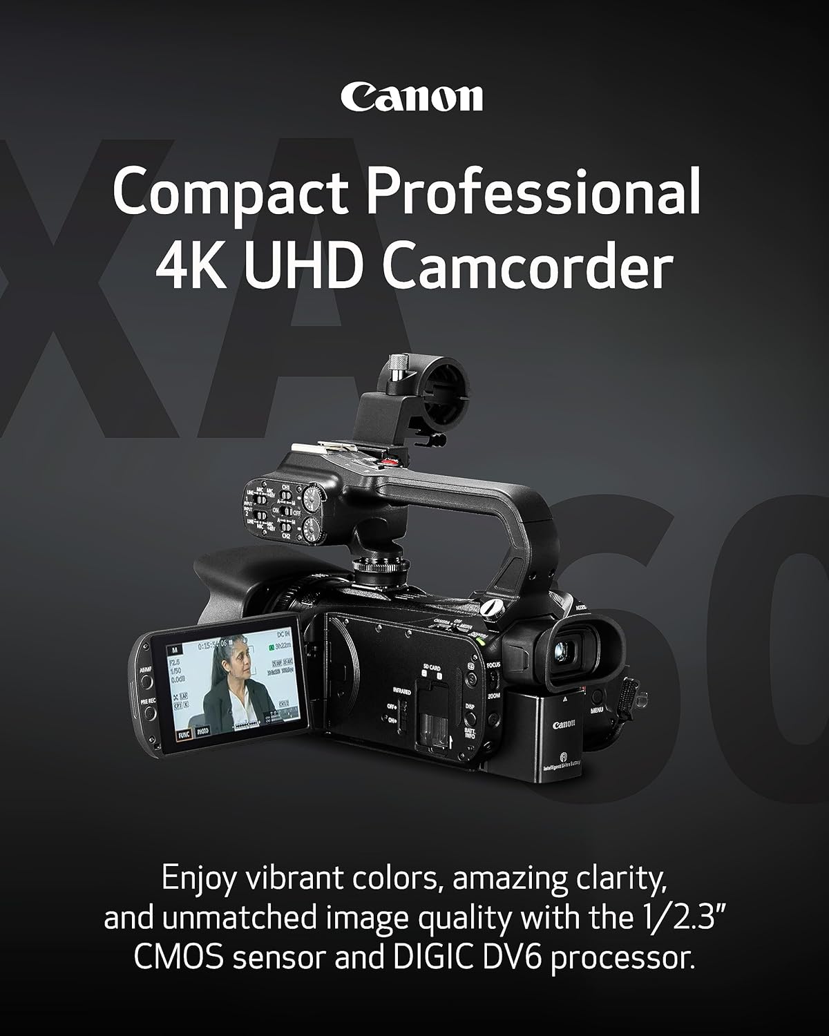 Canon 5733C002 XA60 Professional 4K UHD Camcorder Optical Zoom