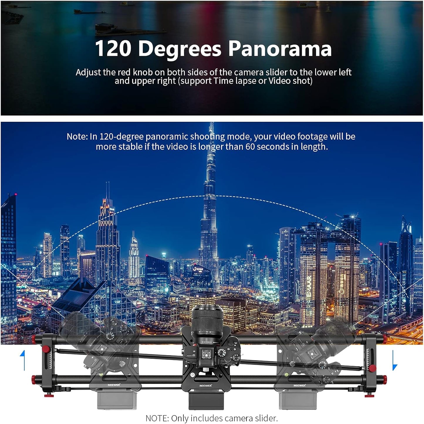 Neewer 10100850 39.4" Motorized Camera Slider Wireless Control
