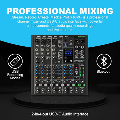Mackie MK11-CB-6 ProFX10v3+ 10-Channel Mixer Bundle