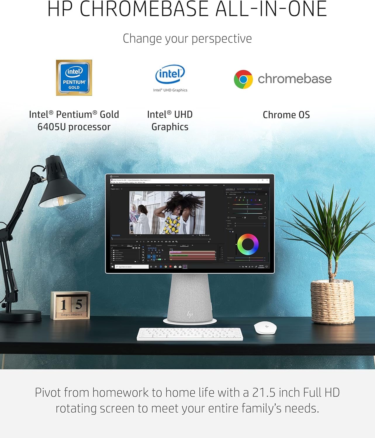 HP Chromebase 21.5" All-in-One - Pentium, 4GB, 128GB SSD, Touchscreen (Renewed)