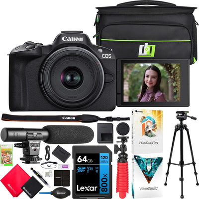 Canon CRTE4CNEOSR501845STM EOS R50 Mirrorless Camera Lens Bundle Renewed