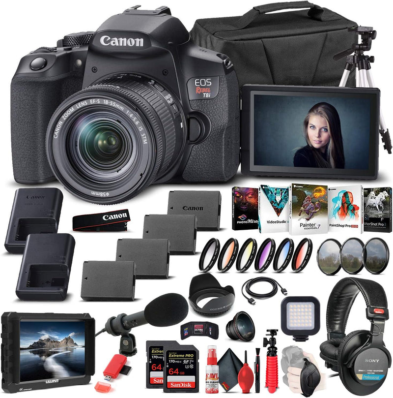 Canon 3924C002 EOS Rebel T8i DSLR 18-55mm Lens Bundle (Renewed) — main product image