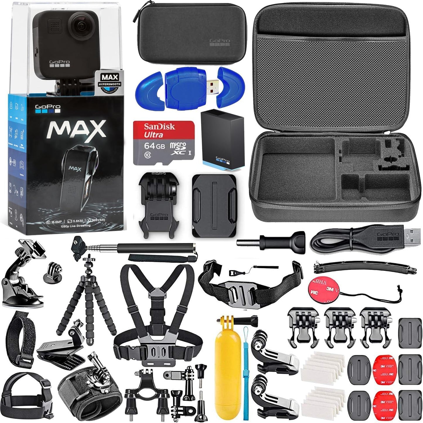 GoPro Max 360 Waterproof Action Camera Bundle