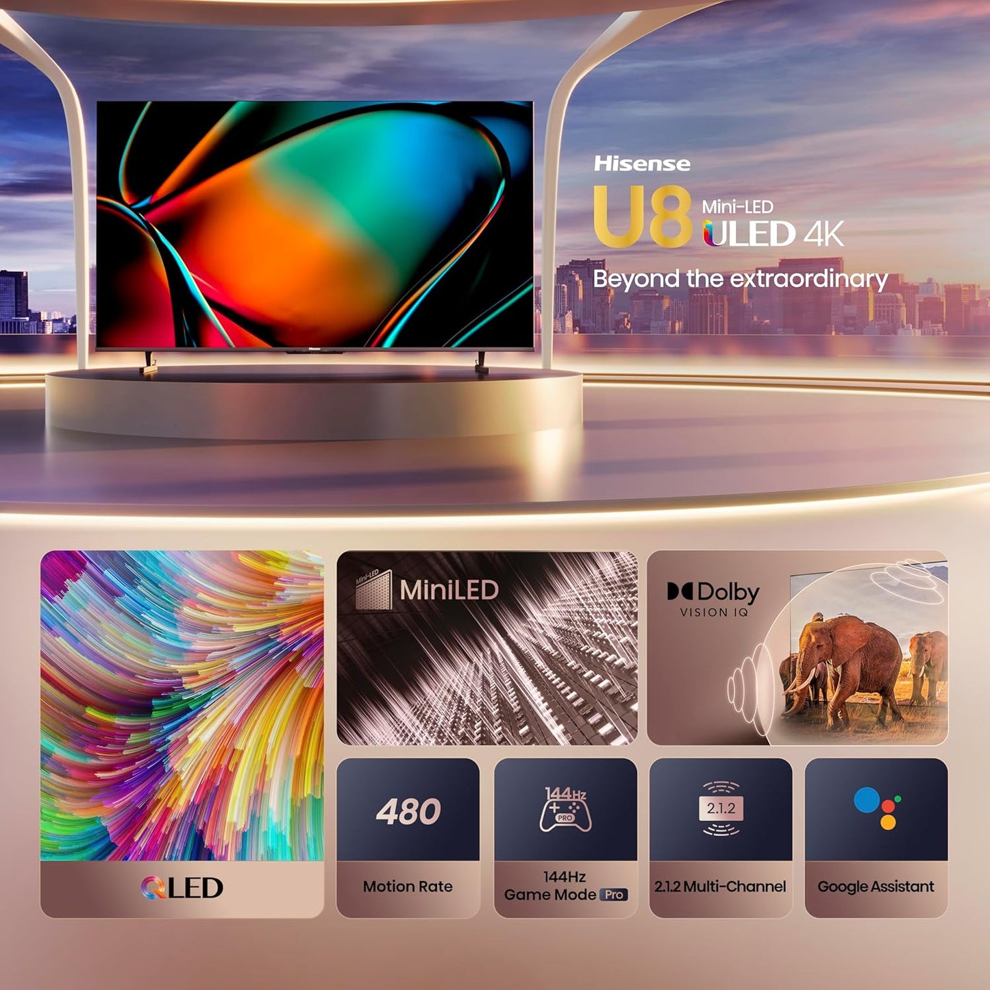 Hisense 100U8K 100-Inch Mini-LED ULED 4K Google TV