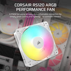 Corsair RS120 ARGB 120mm PWM White Fan Single