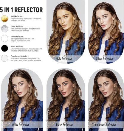 Neewer 24"/60cm 5-in-1 Photography Light Reflector Kit