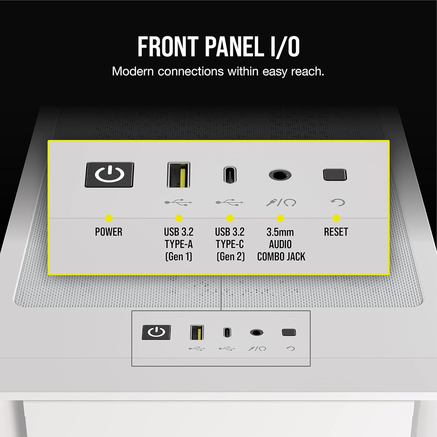 Corsair iCUE 4000D RGB Airflow: White Mid-Tower Case, 3x AF120 RGB Fans