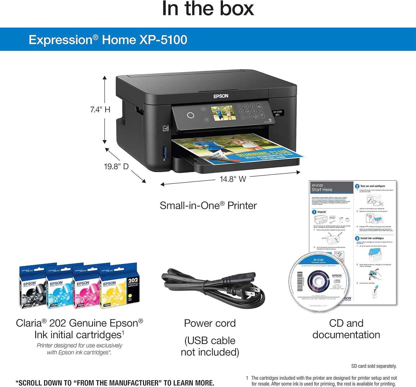 Epson XP-5100 Wireless Color Photo Printer