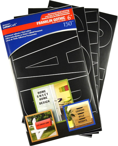 Westcott PF6-CN BLK/15855 LetterCraft 6" Vinyl Letters - Black