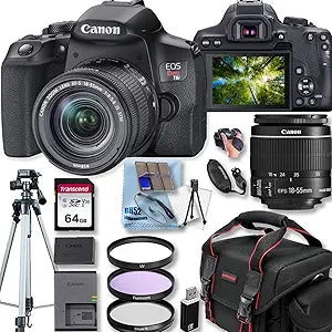 Canon EOS Rebel T8i DSLR Kit: 18-55mm Lens + Accessory Bundle