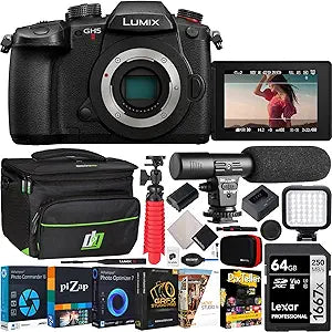 Panasonic E1PNDCGH5M2BODY LUMIX GH5M2 Live Streaming 4K Camera Bundle