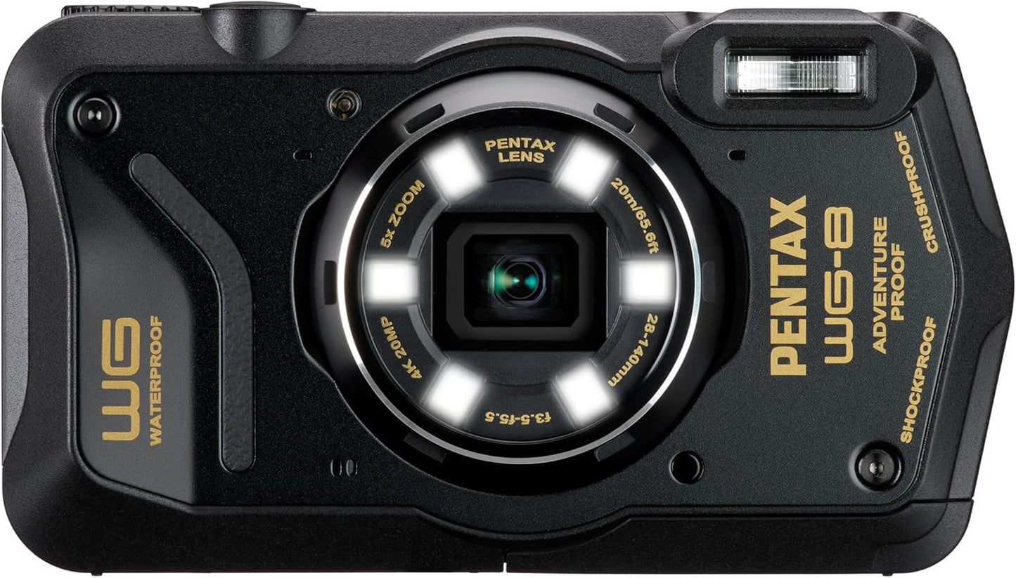 Pentax 01492 WG-8 Black Waterproof Adventure Camera