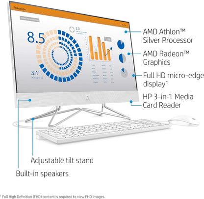 HP 24-dd0010 24" All-in-One Desktop Athlon Silver 8GB 256GB SSD