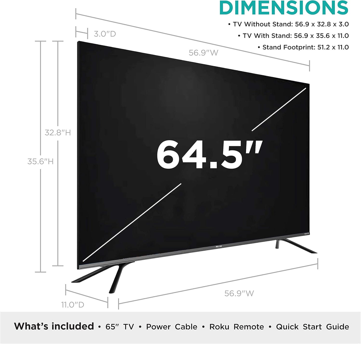 Hisense 65R8F 65-Inch 4K ULED Roku Smart TV