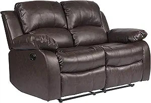 Lexicon S189700BRW-2 Faux Leather Reclining Loveseat Brown — main product image