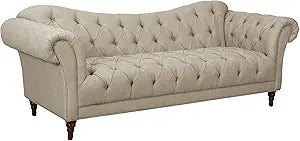 Lexicon 194840126263 Waverly Brown Textured Fabric Tufted Sofa