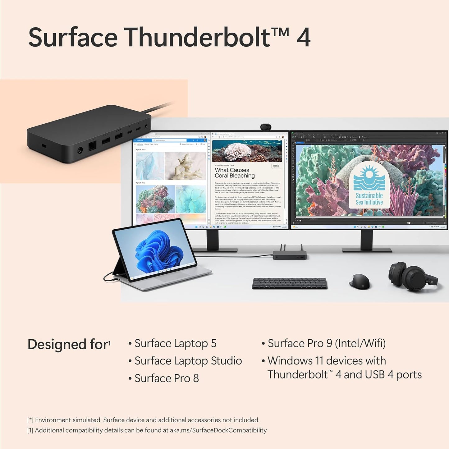 Microsoft T8H-00001 Surface Thunderbolt 4 Docking Station