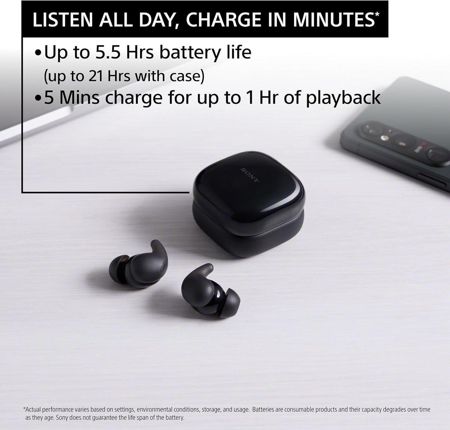 Sony WFLS910NB.UC LinkBuds Fit Wireless Noise Canceling Earbuds