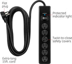 GE DFTQ-R188 6-Outlet Surge Protector 15Ft 4-Pack
