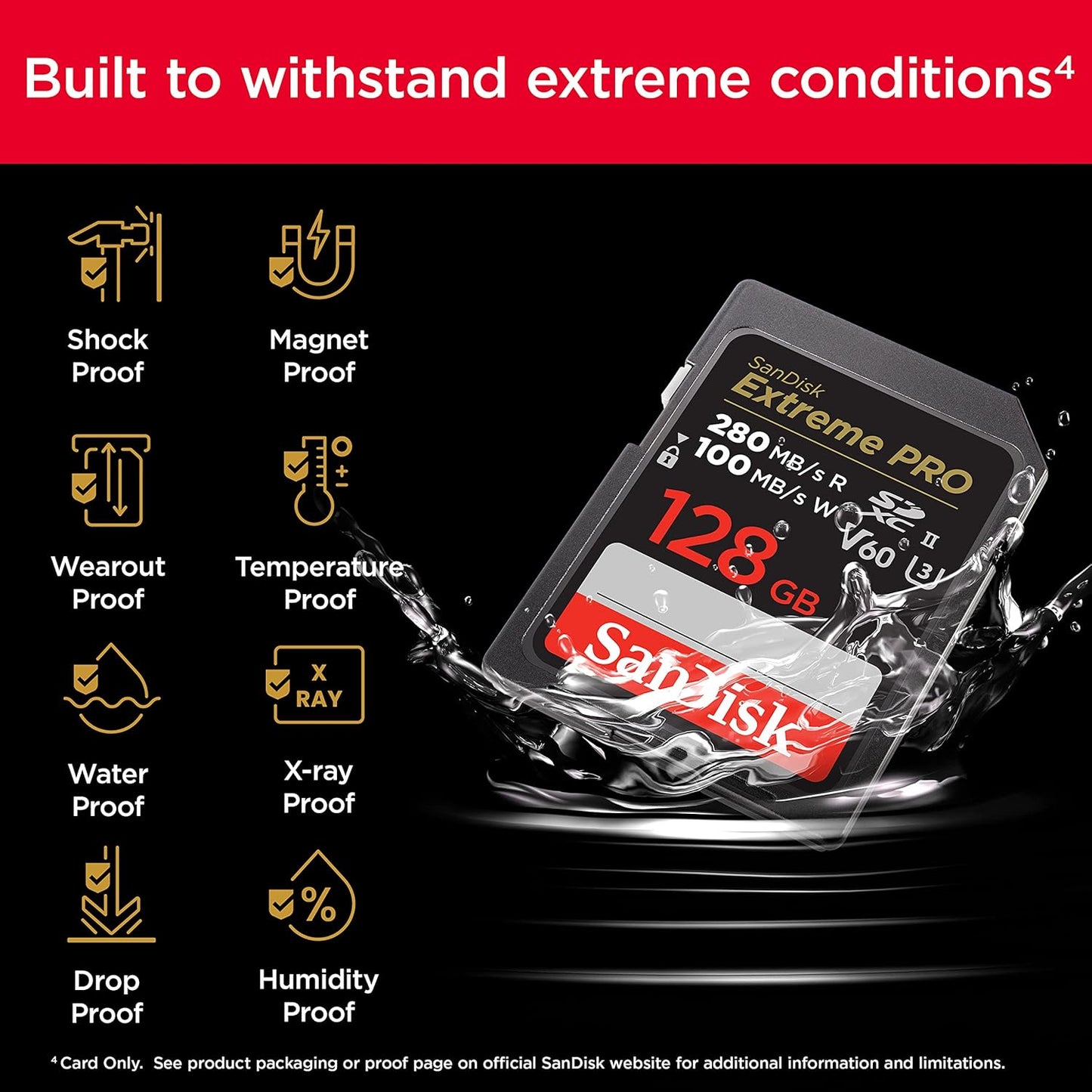 SanDisk SDSDXEP-128G-GN4IN 128GB Extreme PRO UHS-II SD Card