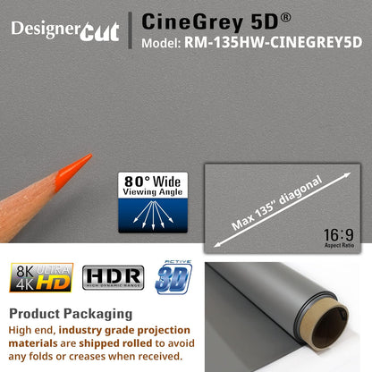 Elite Screens RM-135HW-CINEGREY5D 135-inch 8K/4K ALR Projector Screen